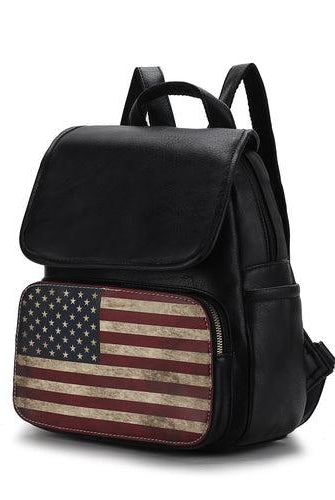Luggage & Bags - Backpacks Regina Printed Flag Vegan Leather Women Backpack