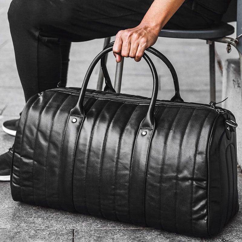 Retro Genuine Leather Duffel Bags Stylish Shoulder - VacationGrabs