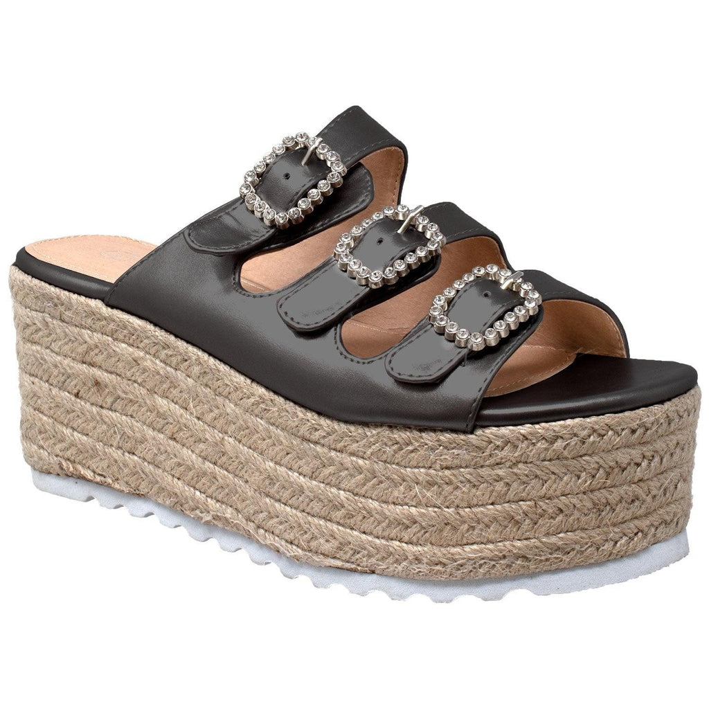 Women's Shoes - Sandals Rhinestone Platform Espadrille Wedge Sandals For Women