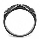 Stylish black men's ring with rhinestone accents, perfect for showcasing rhinestone style rings for men.