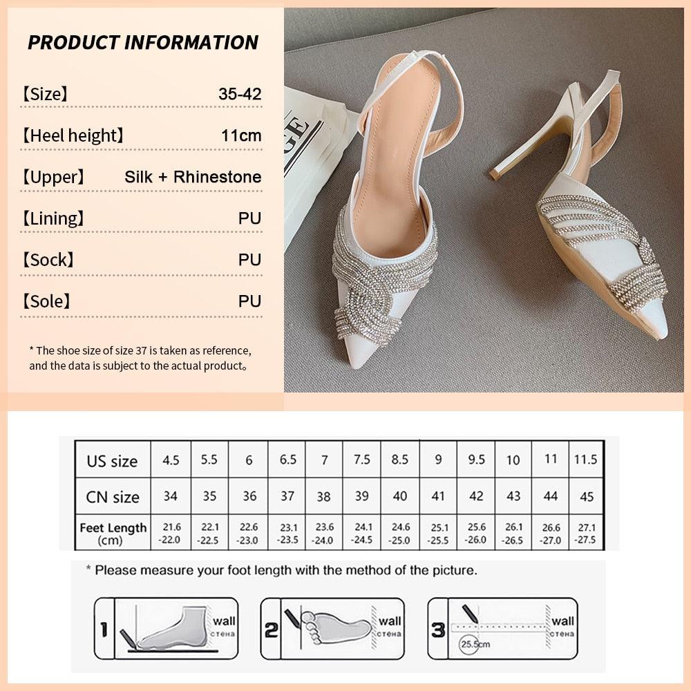 Women's Shoes - Heels Rhinestones Elegant Pointed Toe Transparent Pvc Party Shoes