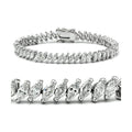 Elegant rhodium brass bracelet for women featuring a sparkling design with clear stones