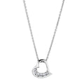 Rhodium brass heart necklace for women with sparkling rhinestones, perfect for any occasion.