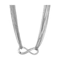 Rhodium brass infinity necklace for women featuring a delicate multi-strand design for elegant styling