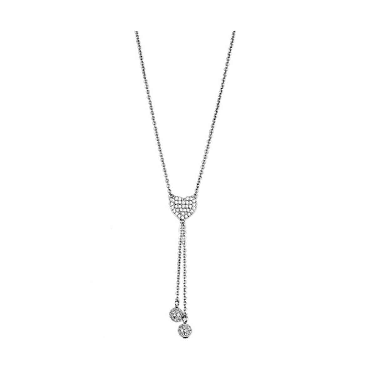 Elegant rhodium brass necklace for women featuring a chic design with sparkling accents