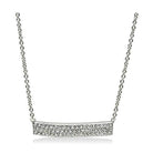 Rhodium brass necklace for women featuring a sleek design with sparkling accents