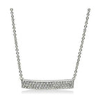 Rhodium brass necklace for women featuring a sleek design with sparkling accents