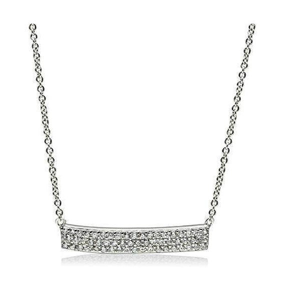 Rhodium brass necklace for women featuring a sleek design with sparkling accents