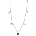 Rhodium brass necklace for women featuring sparkling charms and delicate chain design