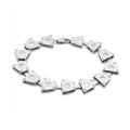 Rhodium brass statement bracelet with sparkling crystal accents for a stylish look