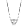 Rhodium crystal heart necklace featuring a sparkling heart pendant on a delicate chain