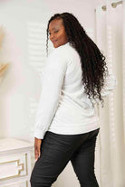 Trendsi round neck casual sweatshirt in white, featuring long sleeves and a relaxed fit for everyday comfort
