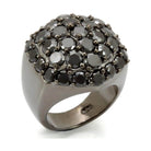 Stylish ruthenium 925 sterling silver ring adorned with sparkling black gemstones for elegant accessories