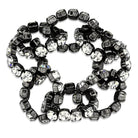 Stylish ruthenium brass bracelet for women adorned with sparkling clear crystals for elegant looks