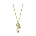 VacationGrabs seahorse charm necklace gold plated with a delicate chain and blue gemstone accent