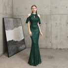 Women's Special Occasion Wear Sequin Evening Dress Hollow Out Elegant Off Shoulder Maxi...
