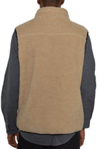Men's VacationGrabs sherpa fleece outerwear vest in beige for warmth and style