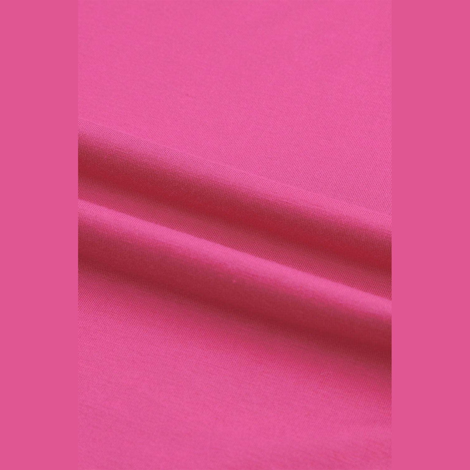 Trendsi short sleeve summer top in vibrant pink fabric ideal for warm weather outings