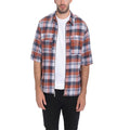 VacationGrabs short sleeve zip flannel shirt in plaid design, perfect for casual outings