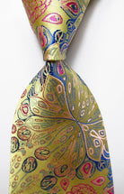 Elegant silk paisley necktie in vibrant colors with intricate designs for formal occasions