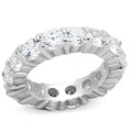 Stylish silver eternity band for women featuring round-cut crystals for a timeless look