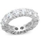 Stylish silver eternity band for women featuring round-cut crystals for a timeless look