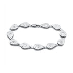 Elegant silver fashion bracelet for travel outfits with sparkling crystals for a chic look