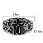 Men's silver stainless steel ring featuring a cross design and textured surface for stylish wear