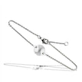 Silver tone bead bracelet featuring a clear crystal accent for a stylish touch