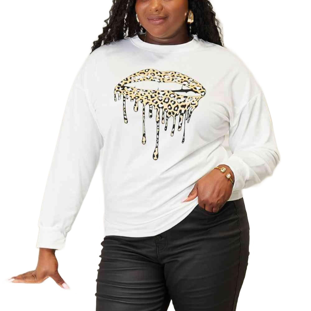 Women's Sweatshirts & Hoodies Simply Love Graphic Dropped Shoulder Round Neck Sweatshirt