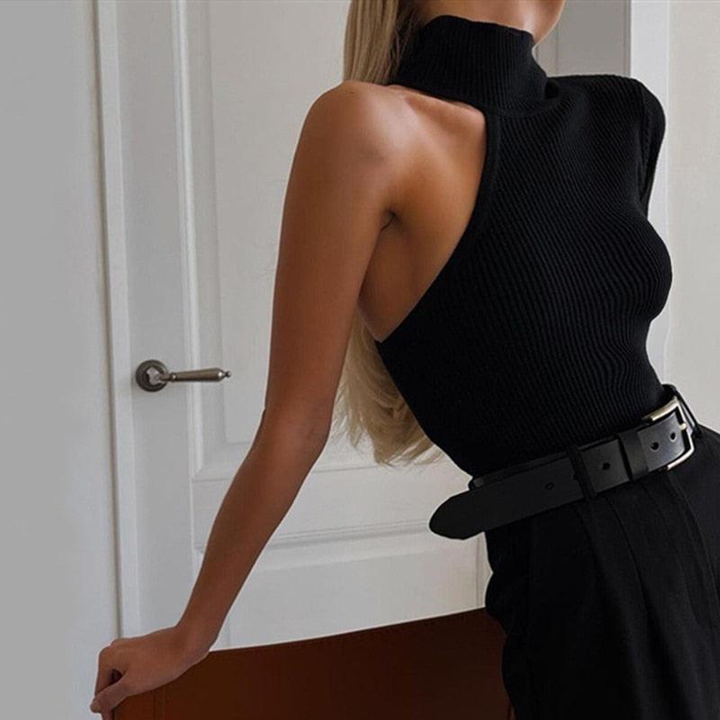 Women's Clubwear Single Shoulder Bodysuit For Women Black Knit Long Sleeve...