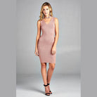 Ivory Felix sleeveless V-neck sweater dress in blush pink, perfect for casual and formal occasions