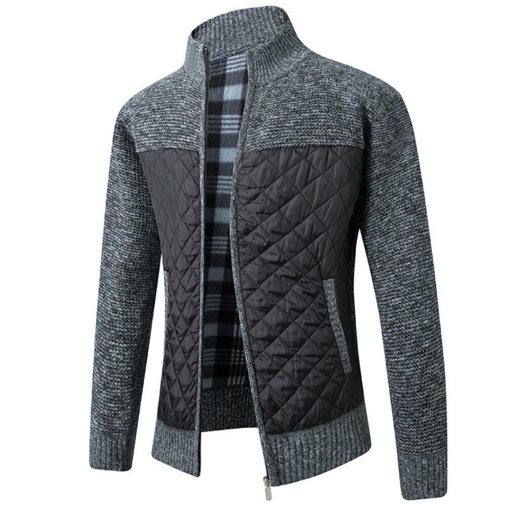 Men's Jackets Slim Fit Stand Collar Zipper Jacket For Men Solid Color Warm...