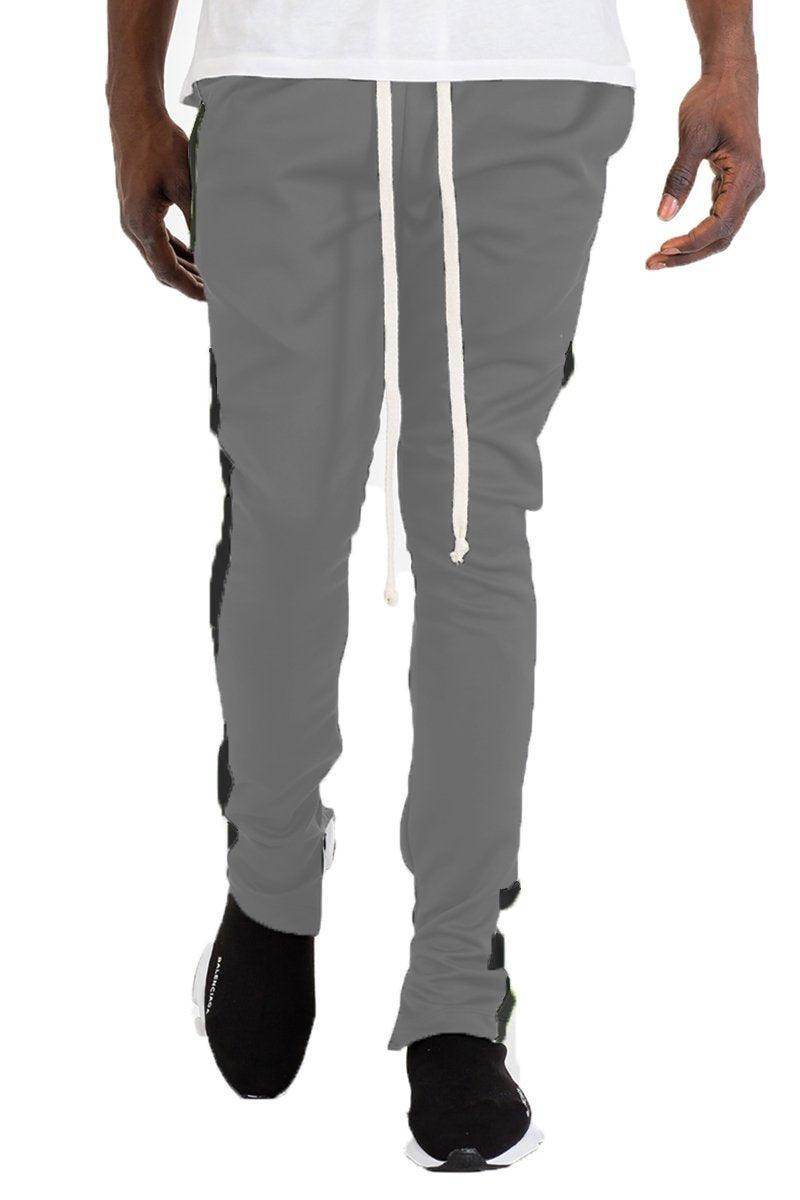 WEIV slim fit track pants for men in grey with a drawstring and sporty design