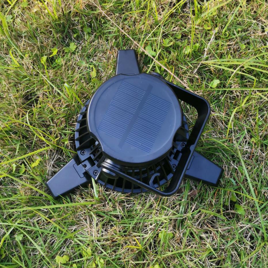 Outdoor Grabs Solar Camping Light Foldable Fan Hanging Hook Rechargeable