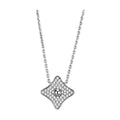 VacationGrabs sparkling rhodium plated necklace with a diamond-shaped pendant and sparkling details