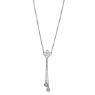 Sparkly drop necklace rhodium plated with elegant pendant and sparkling details for special occasions