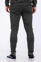 Men's speckled jogger pants in dark gray, perfect for casual and comfortable wear