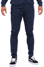 Men's speckled jogger pants in navy blue for comfortable and stylish casual wear