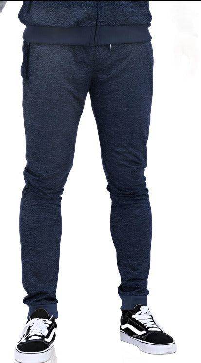 Men's speckled jogger pants in dark navy with a comfortable fit for casual wear