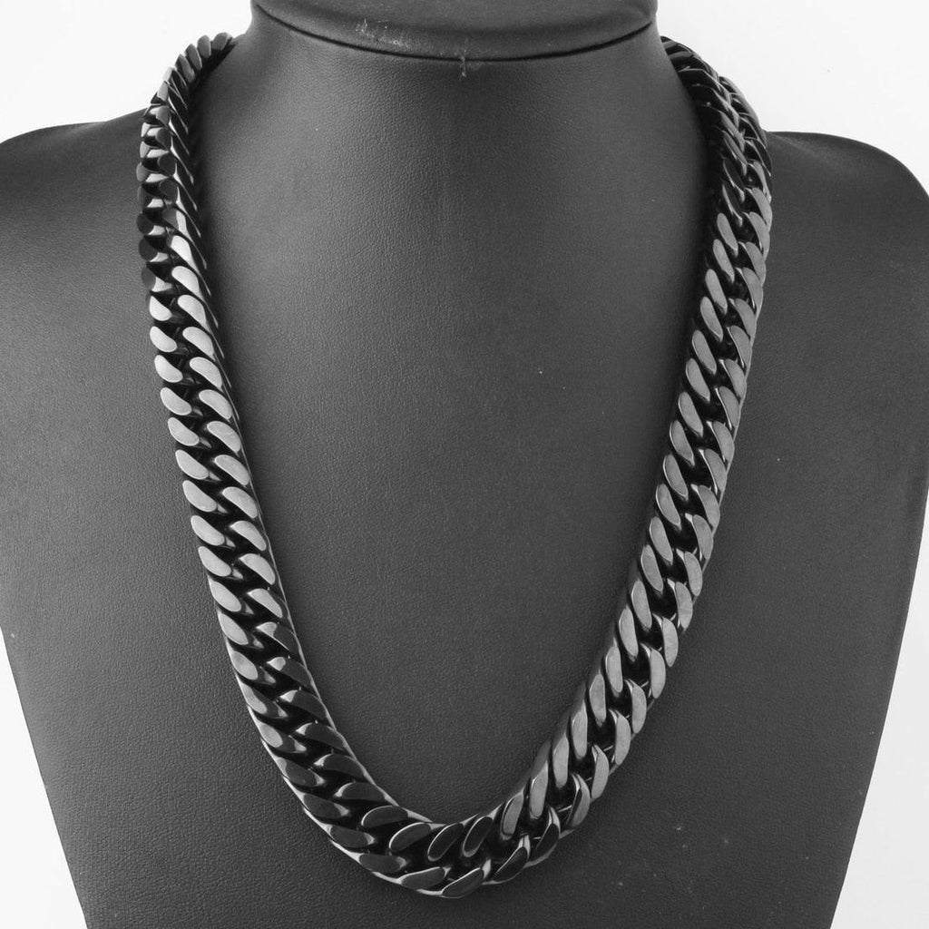 Men's Jewelry - Necklaces Stainless Steel Black Cuban Link Chain Necklace For Men