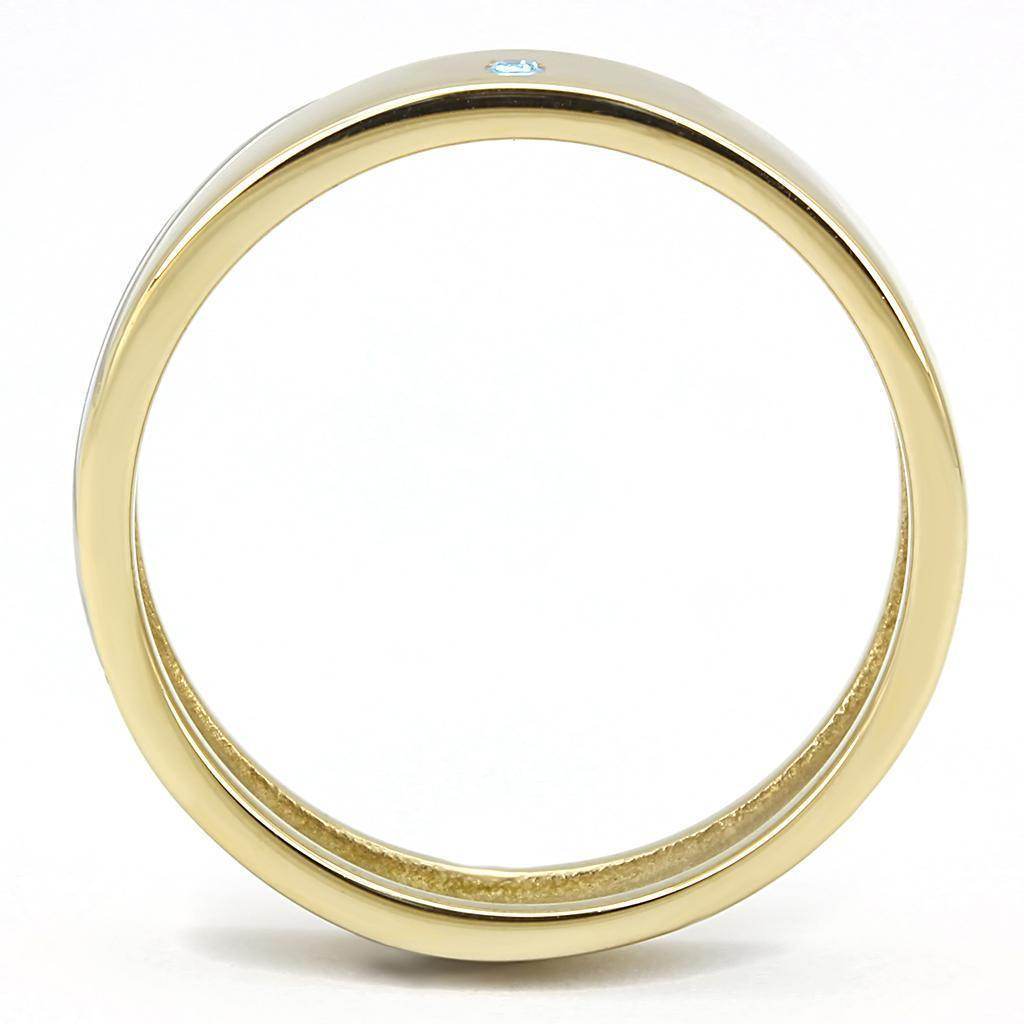 Stainless steel blue gem ring with a polished finish for stylish men's jewelry