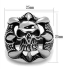 Stainless steel claw ring featuring a skull design with intricate detailing and a bold finish
