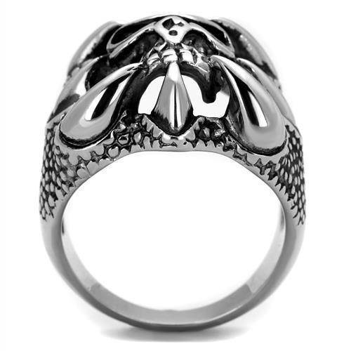 VacationGrabs stainless steel claw ring with detailed design and polished finish for men's jewelry