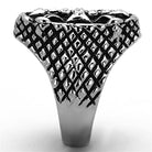 VacationGrabs Men's Stainless Steel Crystal Jewelry Ring with Intricate Design and Polished Finish