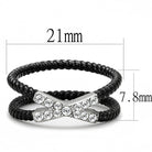 VacationGrabs stainless steel crystal ring featuring a twisted black band with sparkling crystals
