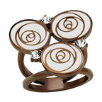 VacationGrabs women's stainless steel crystal ring with rose design and accent crystals
