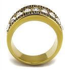 VacationGrabs stainless steel crystal ring with bold design and sparkling crystals for men's jewelry