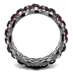 VacationGrabs stainless steel crystal ring with a bold red and clear crystal design for stylish women
