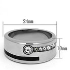 VacationGrabs stainless steel crystal ring with a sleek design and embedded crystals for men